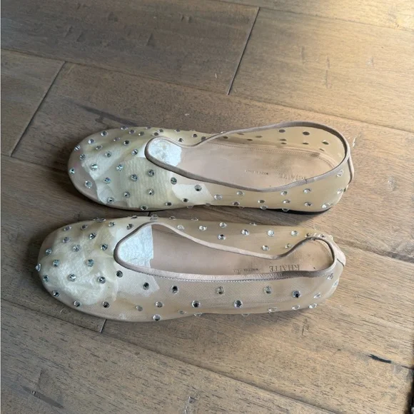 KHAITE Tan Studded Women's Flats